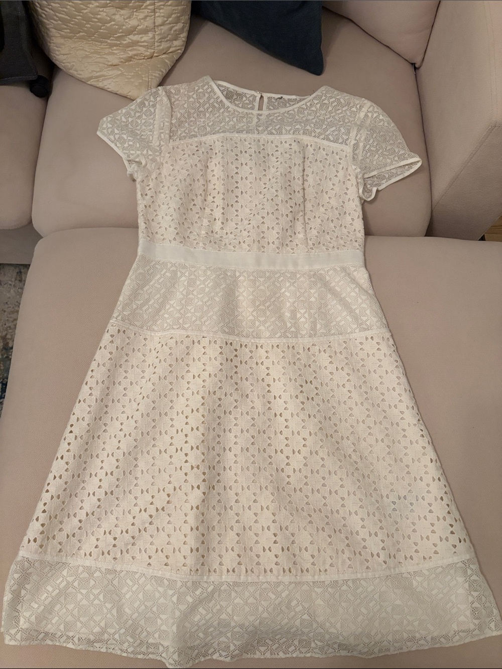 White Eyelet Fit & Flare Dress